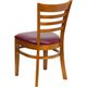 HERCULES&trade; Cherry Finished Ladder Back Wooden Restaurant Chair - Burgundy Vinyl Seat by Flash Furniture