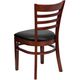 HERCULES&trade; Mahogany Finished Ladder Back Wooden Restaurant Chair - Black Vinyl Seat by Flash Furniture