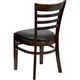HERCULES&trade; Walnut Finished Ladder Back Wooden Restaurant Chair - Black Vinyl Seat by Flash Furniture