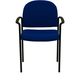Navy Fabric Comfortable Stackable Steel Side Chair with Arms by Flash Furniture