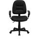 Mid-Back Black Leather Ergonomic Task Chair with Arms by Flash Furniture