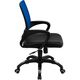 Mid-Back Blue Mesh Computer Chair with Black Leather Seat by Flash Furniture