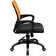 Mid-Back Orange Mesh Computer Chair with Black Leather Seat by Flash Furniture