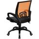 Mid-Back Orange Mesh Computer Chair with Black Leather Seat by Flash Furniture