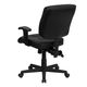 Mid-Back Black Leather Multi-Functional Task Chair with Height Adjustable Arms by Flash Furniture
