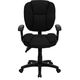 Mid-Back Black Fabric Multi-Functional Ergonomic Task Chair with Arms by Flash Furniture