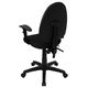 Mid-Back Black Fabric Multi-Functional Task Chair with Arms and Adjustable Lumbar Support by Flash Furniture