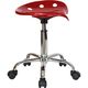 Vibrant Wine Red Tractor Seat and Chrome Stool by Flash Furniture
