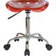 Vibrant Wine Red Tractor Seat and Chrome Stool by Flash Furniture